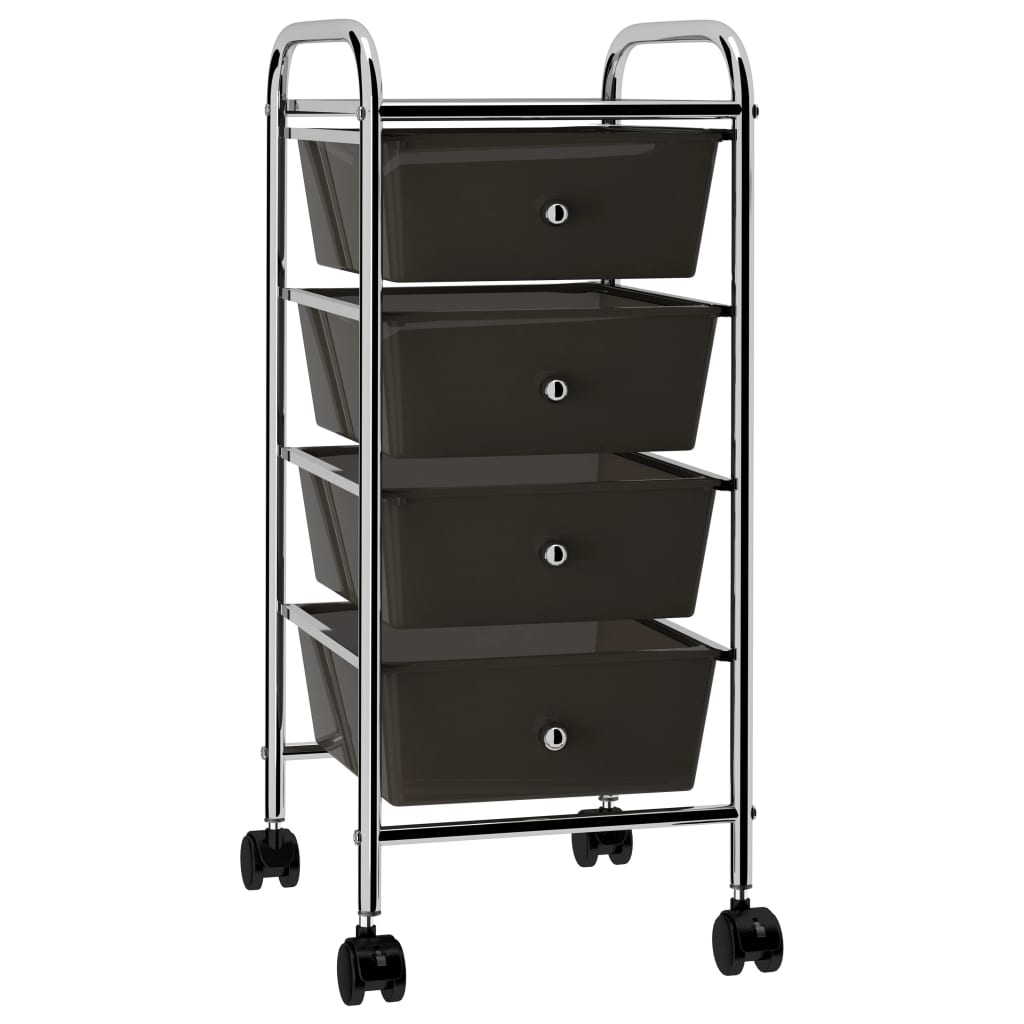10-drawer white plastic portable storage cart