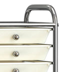 Carrito de almacenaje portátil 10 cajones plástico blanco