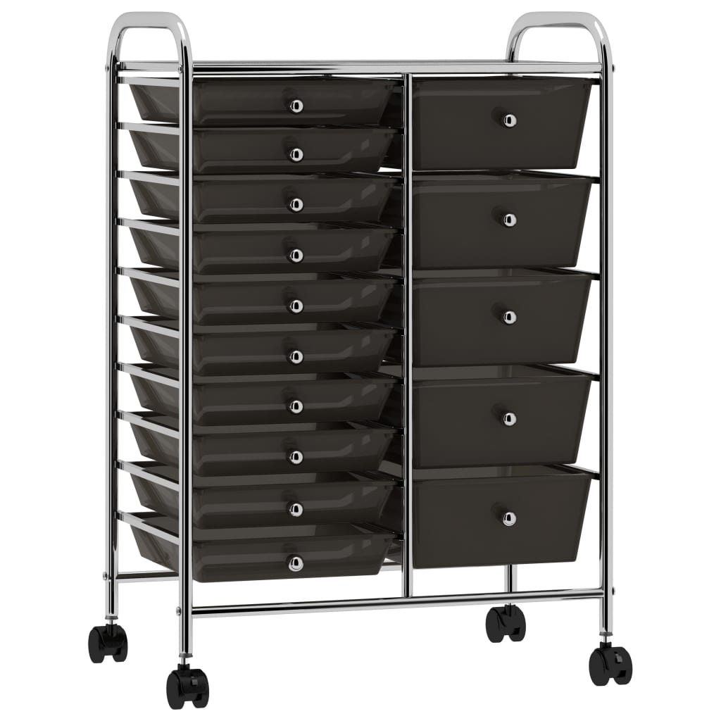 10-drawer white plastic portable storage cart