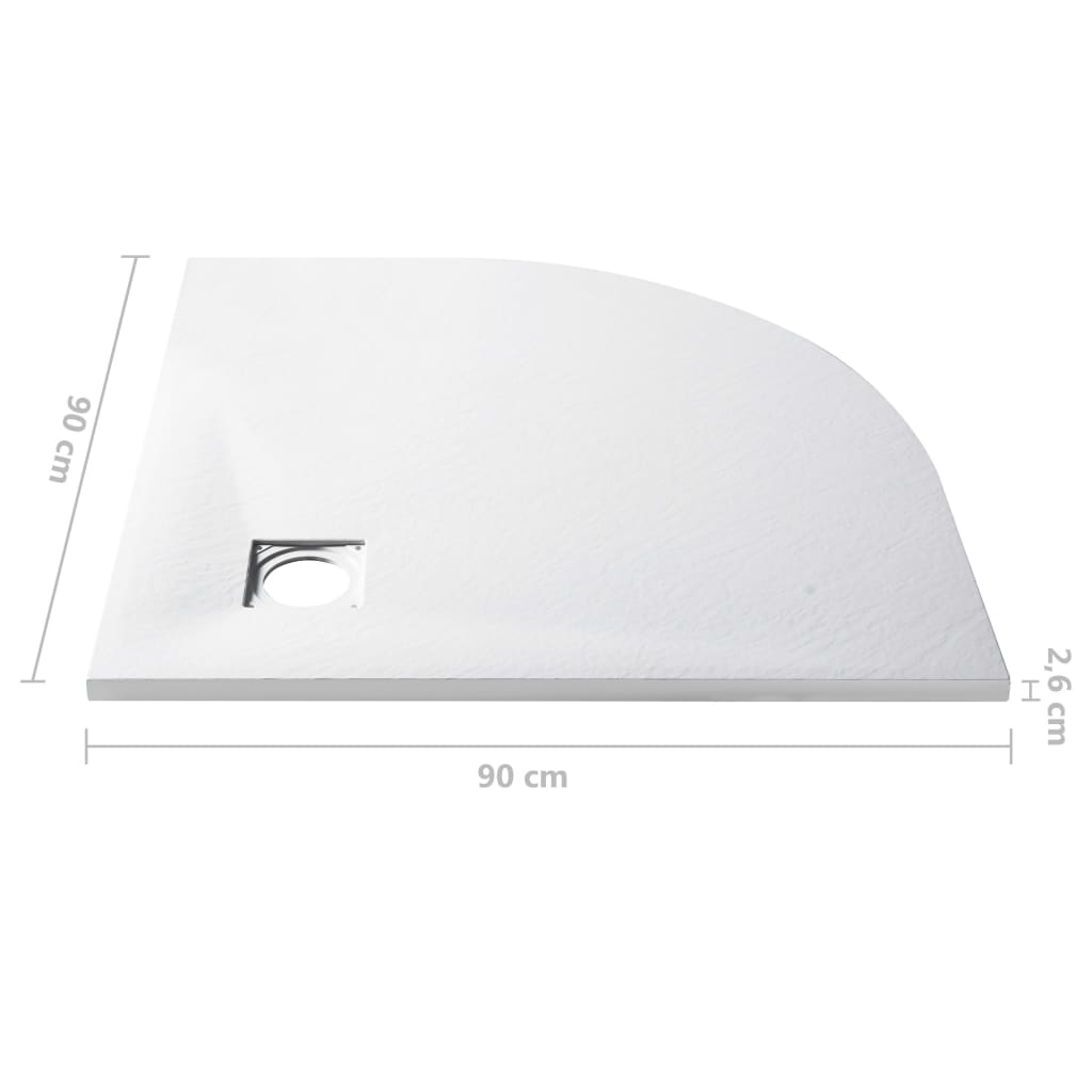 Plato de ducha SMC blanco 90x90 cm