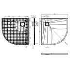 Plato de ducha SMC blanco 90x90 cm