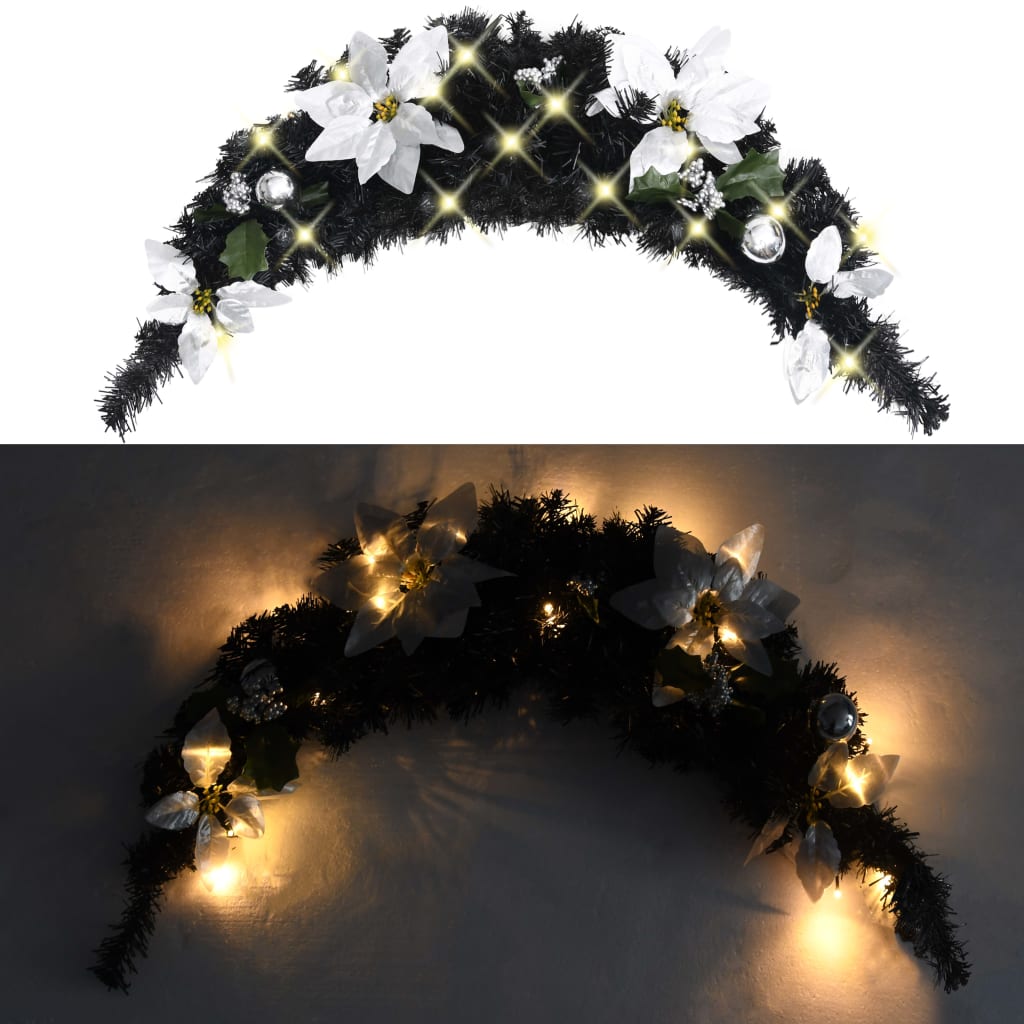 Arco de Navidad con luces LED negro 90 cm PVC