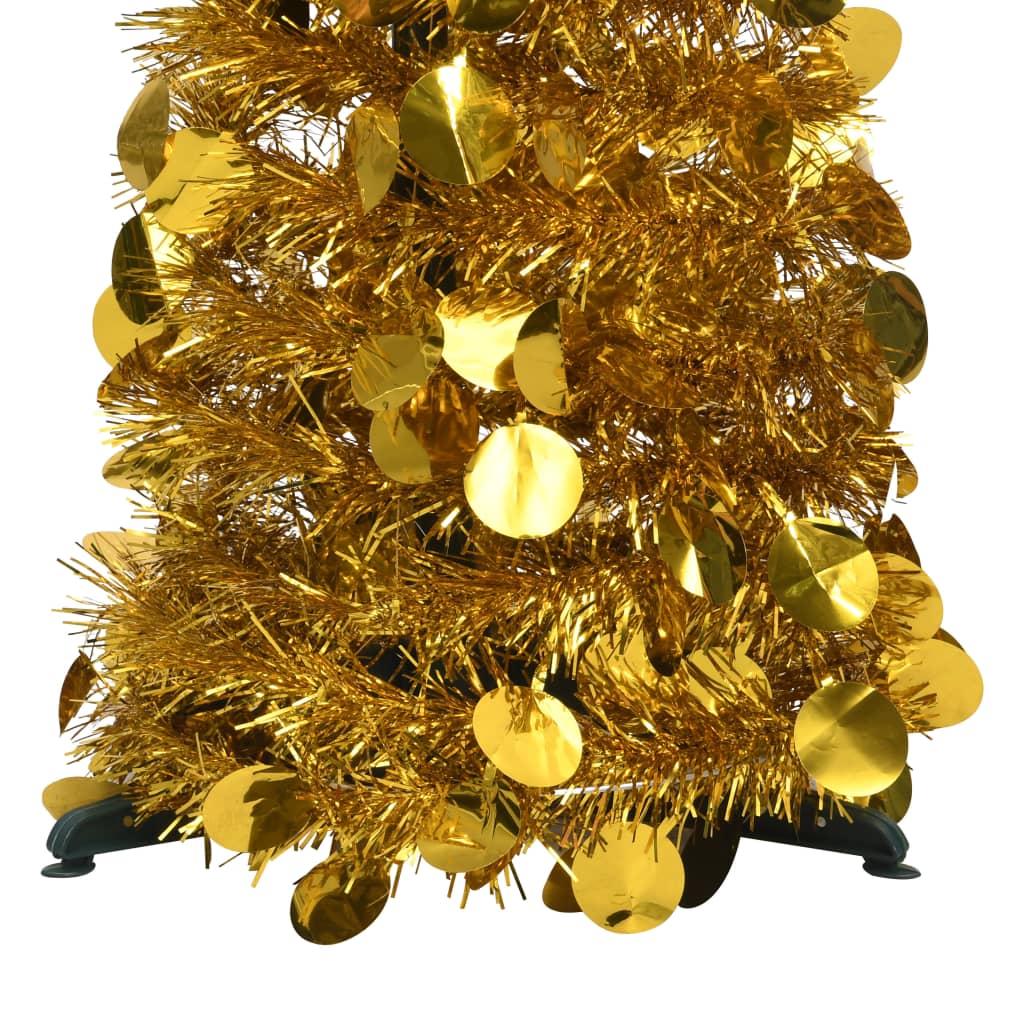 Árbol de Navidad artificial emergente PET dorado 120 cm