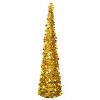 Árbol de Navidad artificial emergente PET dorado 120 cm