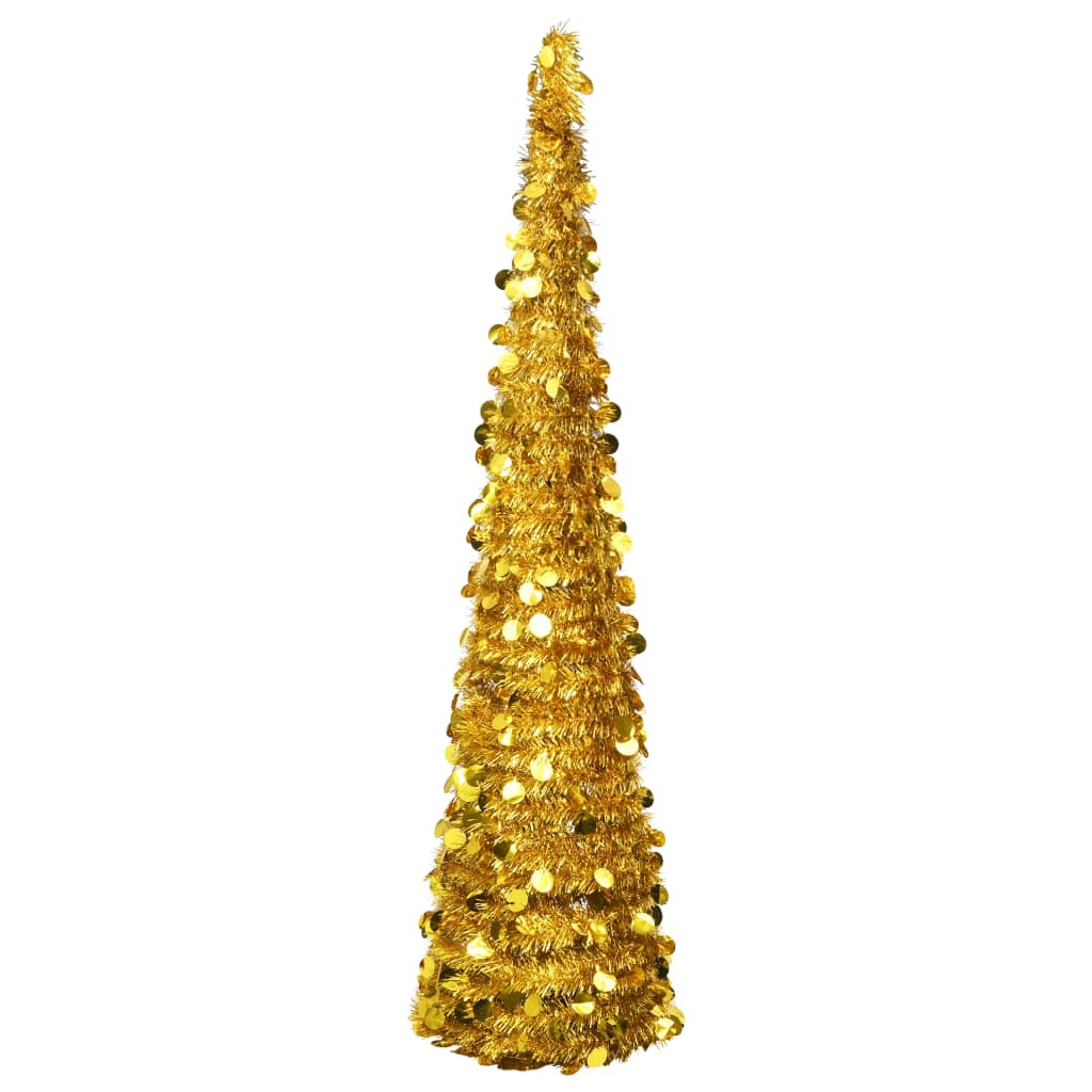 Árbol de Navidad artificial emergente PET dorado 120 cm