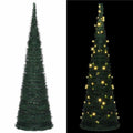 Árbol de Navidad with LED String Lights Verde 150 x 150 cm PVC