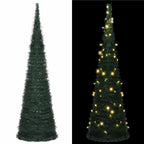 Árbol de Navidad with LED String Lights Verde 150 x 150 cm PVC