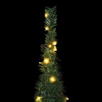 Árbol de Navidad with LED String Lights Verde 150 x 150 cm PVC