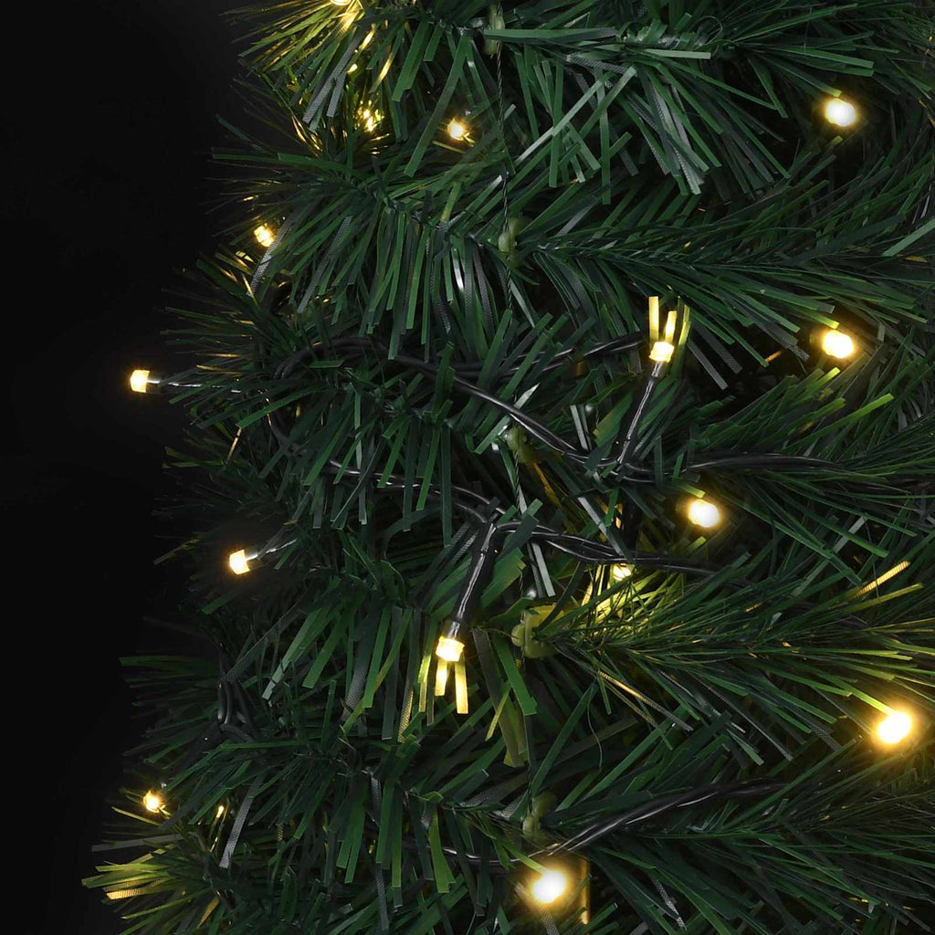 Árbol de Navidad with LED String Lights Verde 150 x 150 cm PVC