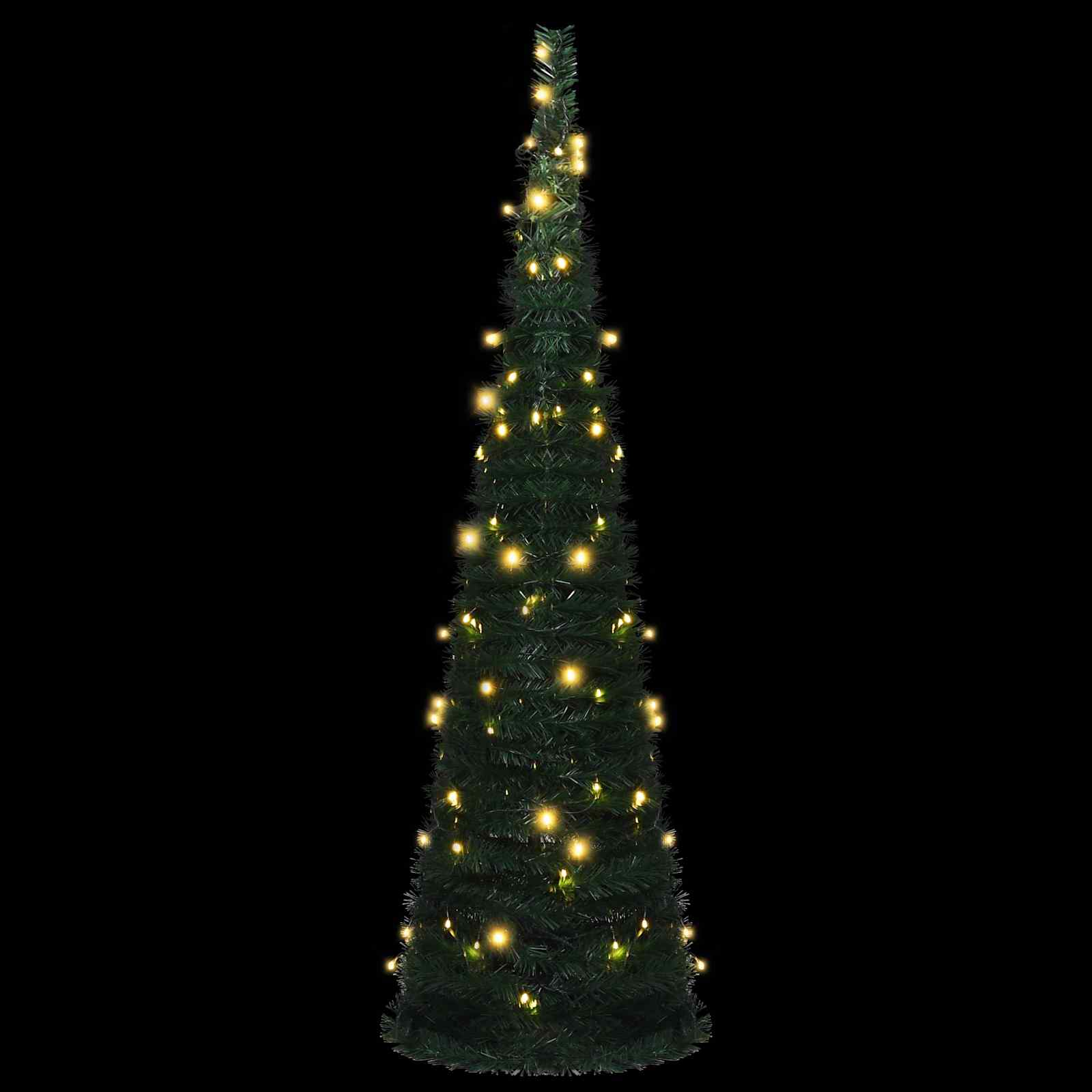 Árbol de Navidad with LED String Lights Verde 150 x 150 cm PVC