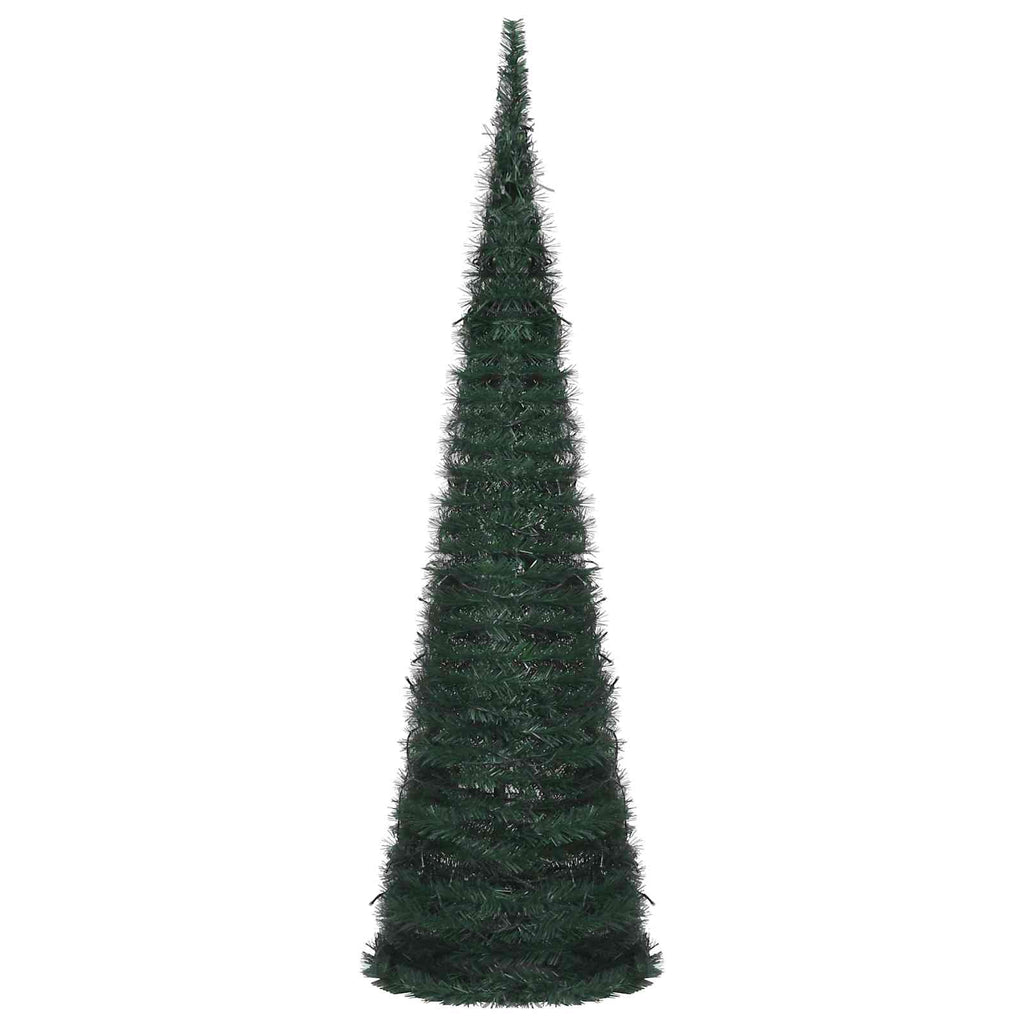 Árbol de Navidad with LED String Lights Verde 150 x 150 cm PVC