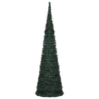 Árbol de Navidad with LED String Lights Verde 150 x 150 cm PVC