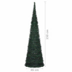 Árbol de Navidad with LED String Lights Verde 150 x 150 cm PVC