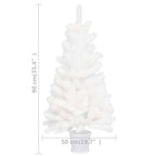 Árbol artificial de Navidad con hojas realistas blanco 90 cm