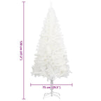 Árbol artificial de Navidad con hojas realistas blanco 120 cm