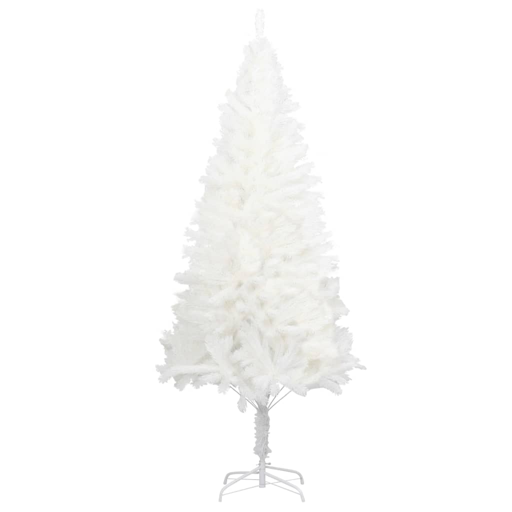 Árbol artificial de Navidad con hojas realistas blanco 150 cm