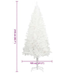 Árbol artificial de Navidad con hojas realistas blanco 210 cm