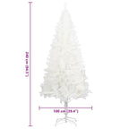 Árbol artificial de Navidad con hojas realistas blanco 240 cm