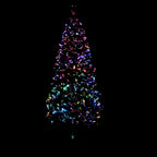 Árbol de Navidad artificial y soporte fibra óptica verde 150 cm