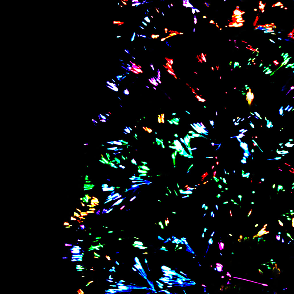 Árbol de Navidad artificial y soporte fibra óptica verde 150 cm