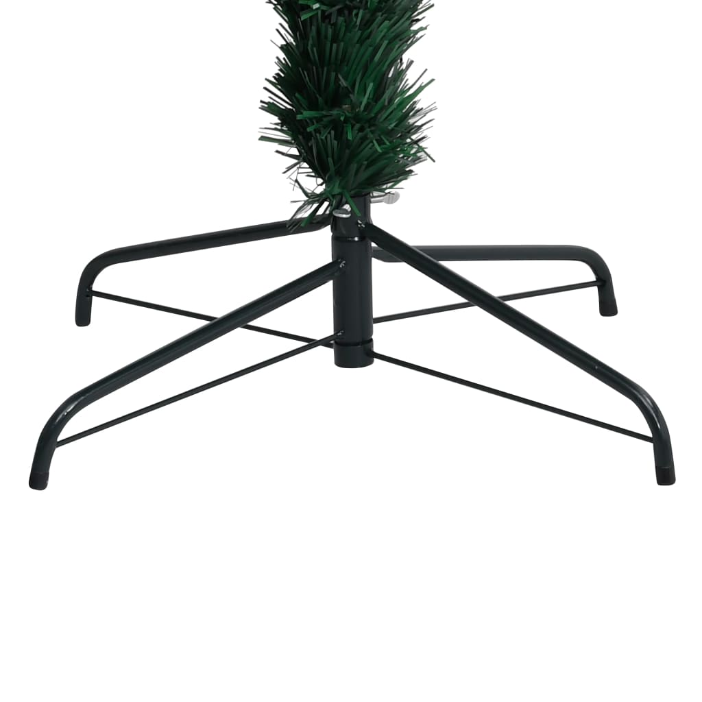 Árbol de Navidad artificial y soporte fibra óptica verde 150 cm