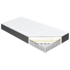 Cama box spring tecido cinzento escuro 100x200 cm