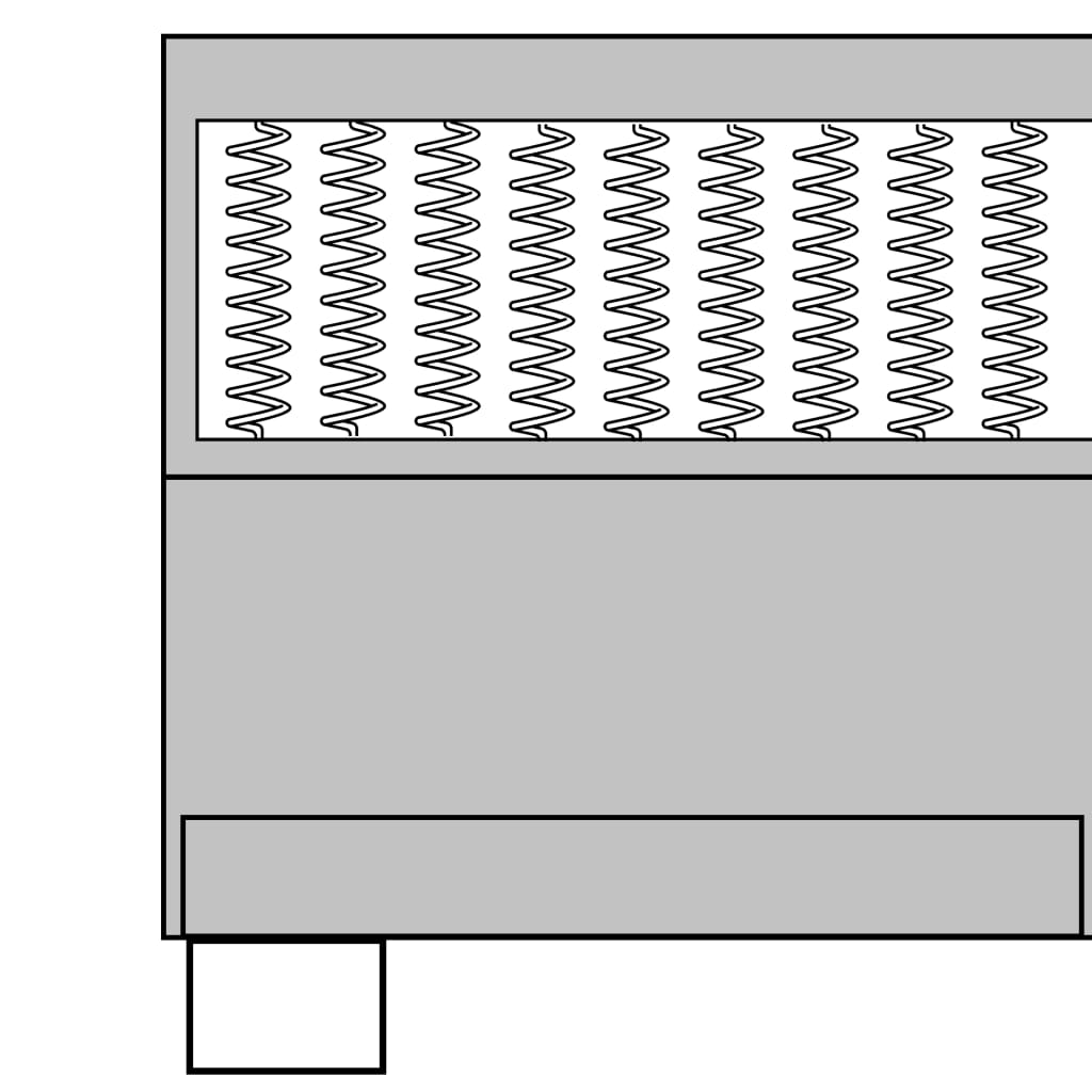 Cama box spring tecido cinzento escuro 100x200 cm