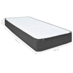 Cama box spring tecido cinzento escuro 100x200 cm