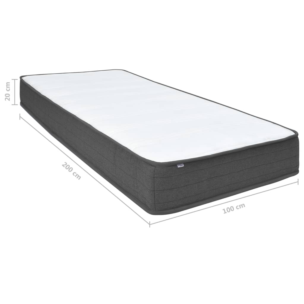Cama box spring tecido cinzento escuro 100x200 cm