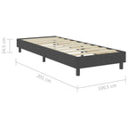 Cama box spring tecido cinzento escuro 100x200 cm