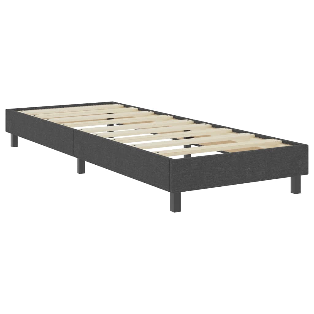 Cama box spring tecido cinzento escuro 100x200 cm