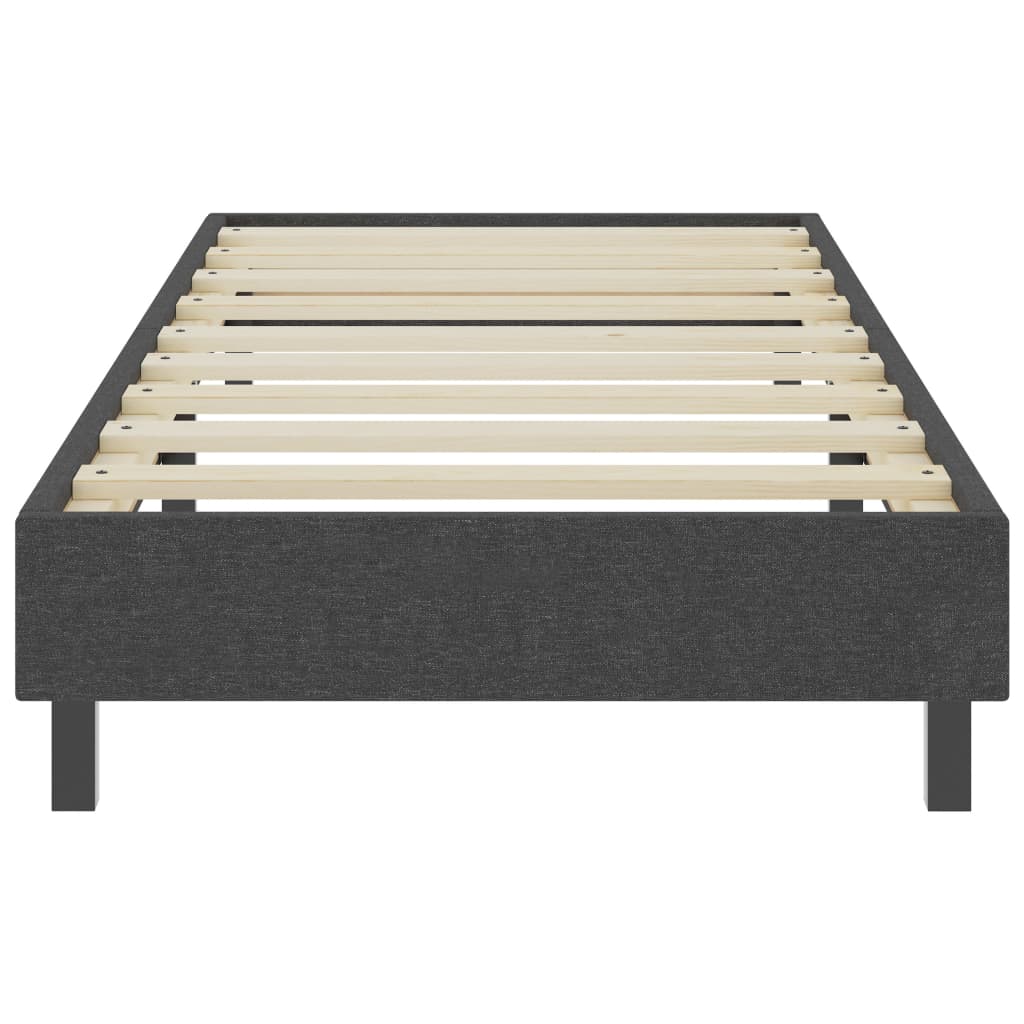 Cama box spring tecido cinzento escuro 100x200 cm
