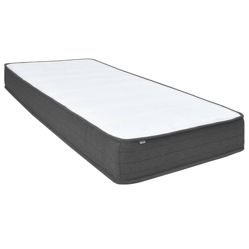 Cama box spring tecido cinzento escuro 100x200 cm