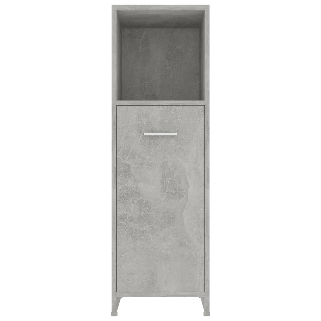 Armario de baño madera contrachapada gris hormigón 30x30x95 cm