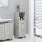 Armario de baño madera contrachapada gris hormigón 30x30x95 cm