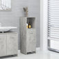 Armario de baño madera contrachapada gris hormigón 30x30x95 cm