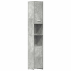 Armario baño madera contrachapada gris hormigón 30x30x183,5 cm
