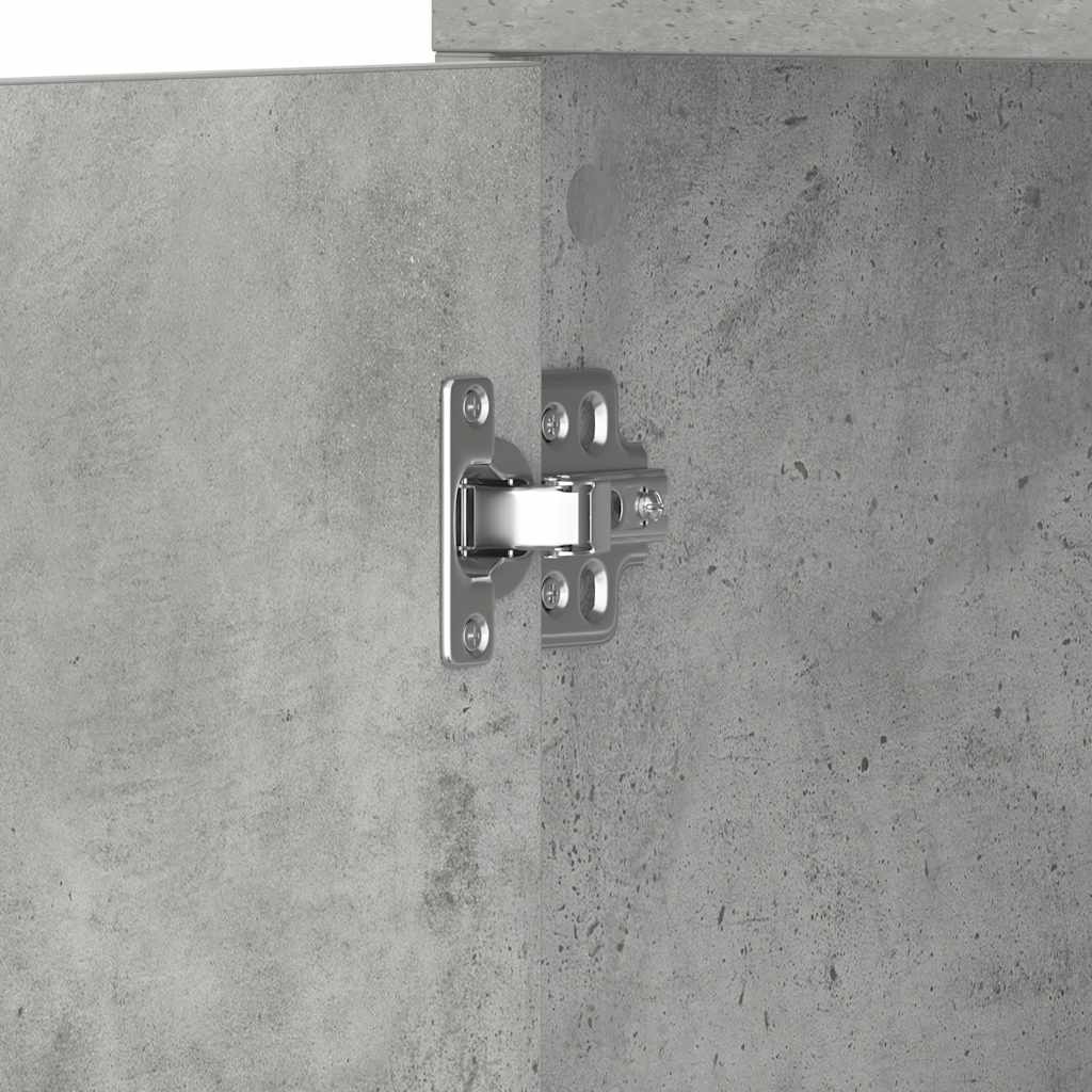 Armario baño madera contrachapada gris hormigón 30x30x183,5 cm