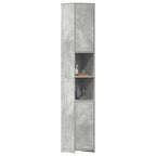 Armario baño madera contrachapada gris hormigón 30x30x183,5 cm