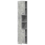Armario baño madera contrachapada gris hormigón 30x30x183,5 cm