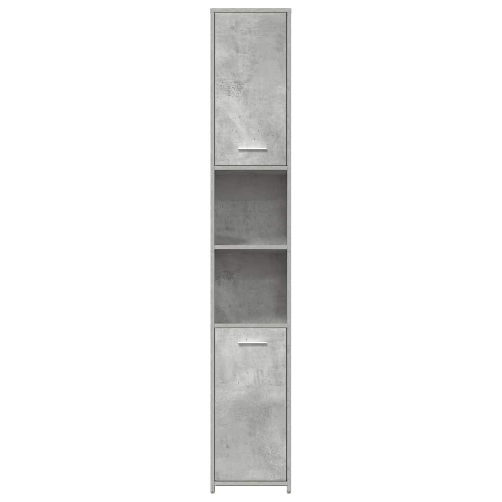 Armario baño madera contrachapada gris hormigón 30x30x183,5 cm