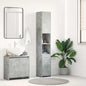 Armario baño madera contrachapada gris hormigón 30x30x183,5 cm