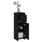 Armario de baño madera contrachapada negro 30x30x95 cm