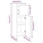 Armario de baño madera contrachapada negro 30x30x95 cm