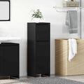 Armario de baño madera contrachapada negro 30x30x95 cm