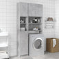 Armario baño madera de ingeniería roble ahumado 32x25,5x190 cm