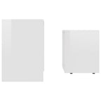 Juego de mesas de centro contrachapada blanco brillo 48x30x45cm
