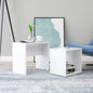 Gloss white plywood coffee table set 48x30x45cm