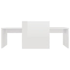 Mesa de centro madera contrachapada blanco brillo 100x48x40 cm