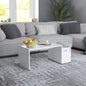 Mesa de centro contraplacado branco 90x45x35 cm